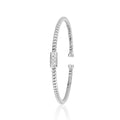 18K bangle studded with diamonds in white gold