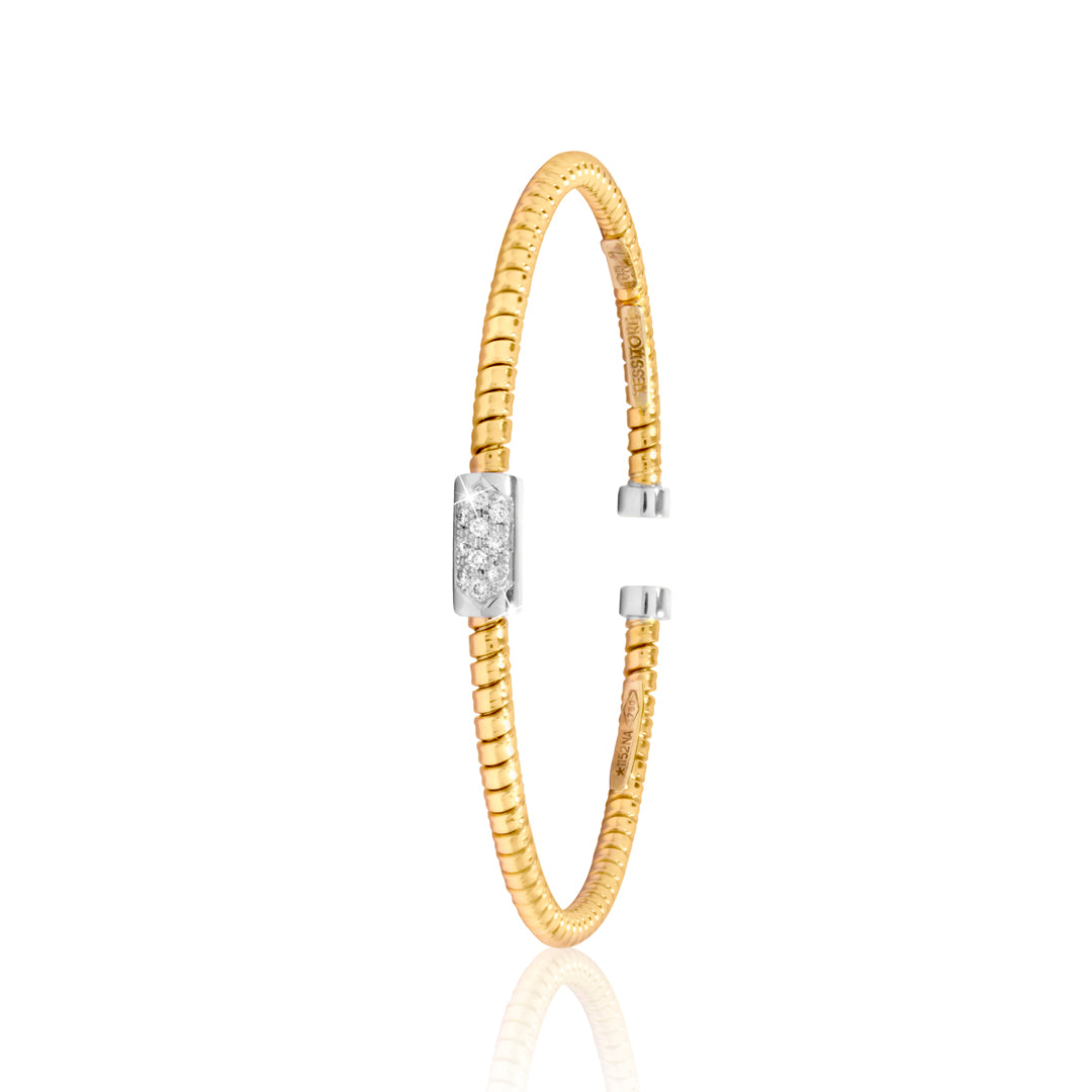 18K bangle studded with diamonds in yellow gold - Tessitore 07