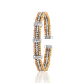 Tessitore Tri-Colour Tubogas Bangle with Diamond Accents