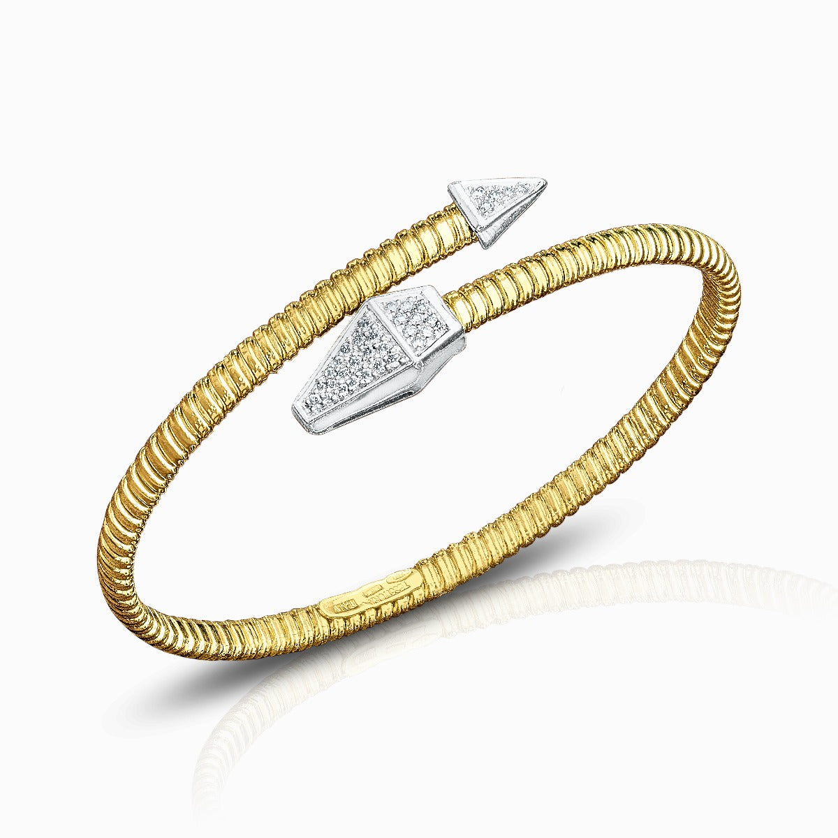 Tessitore Tubogas Bangle with Diamond Accents