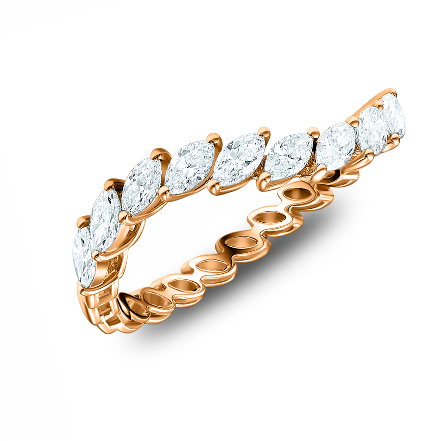 Red Carpet Marquise Diamond Tri-Color 18K Ring