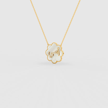 Ummi Diamond Pendant in MOP & 18K Gold