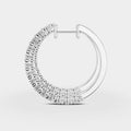Modern Halo  Diamond Petite Earrings 18K White Gold