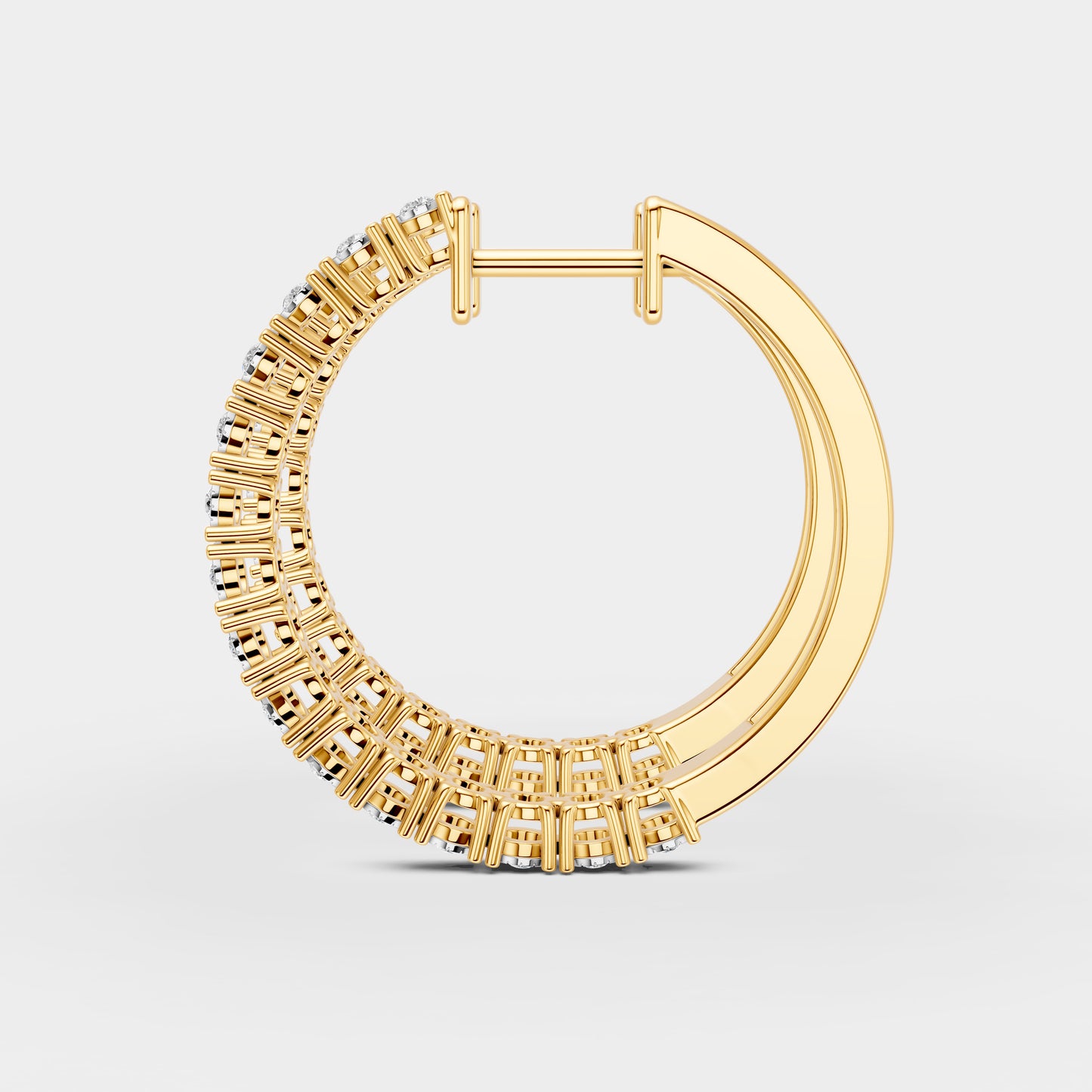 Modern Halo  Diamond Petite Earrings 18K Yellow Gold
