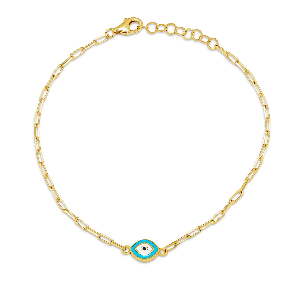 Evil Eye Chained Gold Bracelet