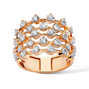 Glamorous Diamond Ring in Rose Gold 