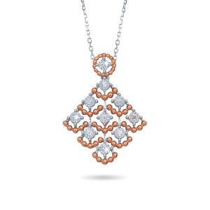 Two tone rose and gold diamond Joie de Vivre pendant
