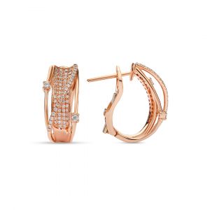 Hoop Earrings in Pave Diamonds set in 18K Rose Gold 