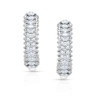 Huitan Simple Three Line Claw Hoop Earrings Luxury Crystal Cubic Zirconia  Mini Circle Earrings for Women Modern Fashion Jewelry - AliExpress