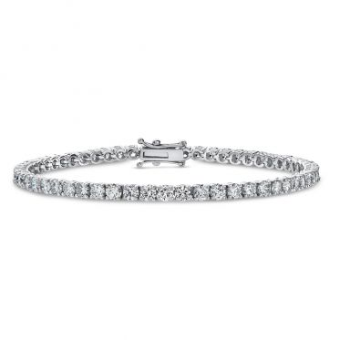 Single line platinum tennis bracelet 0.12ct -