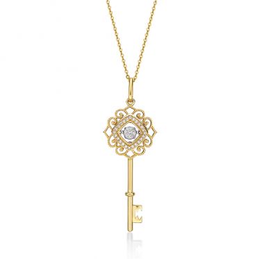 Stackable Baby Key Diamond Pendant (0.06ct. tw.) in 14K Rose Gold