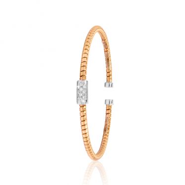 Liali Jewellery Tessitore 18K Rose Gold Bangle for Women with 10 Diamond,  Rose Gold | DubaiStore.com - Dubai